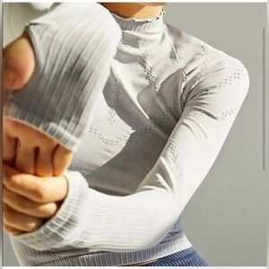 NWT Free People Movement Good Karma Hi Neck Layering Long-sleeve Top